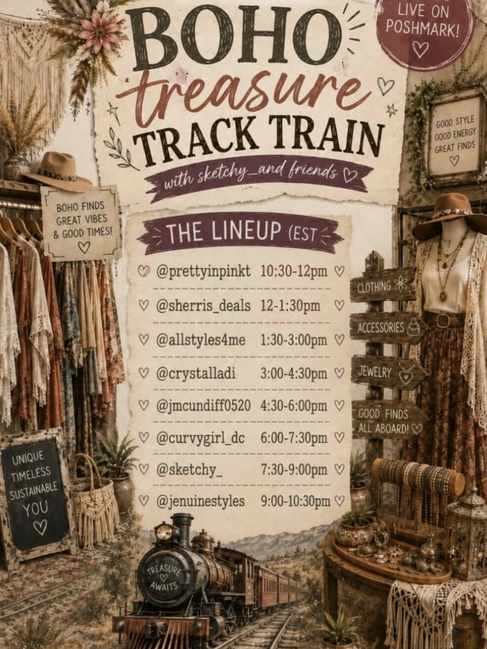 Boho Treasure Train Track Boho Treasure Train Track